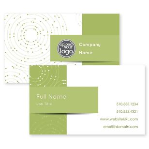 Geo Rings Business Card 2x3-1/2 Rectangle Horizontal - Kiwi Green