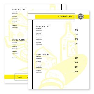 Cut The Cheese Menu 8-1/2"x11" Rectangle Vertical - Yellow (PMS-Yellow C)