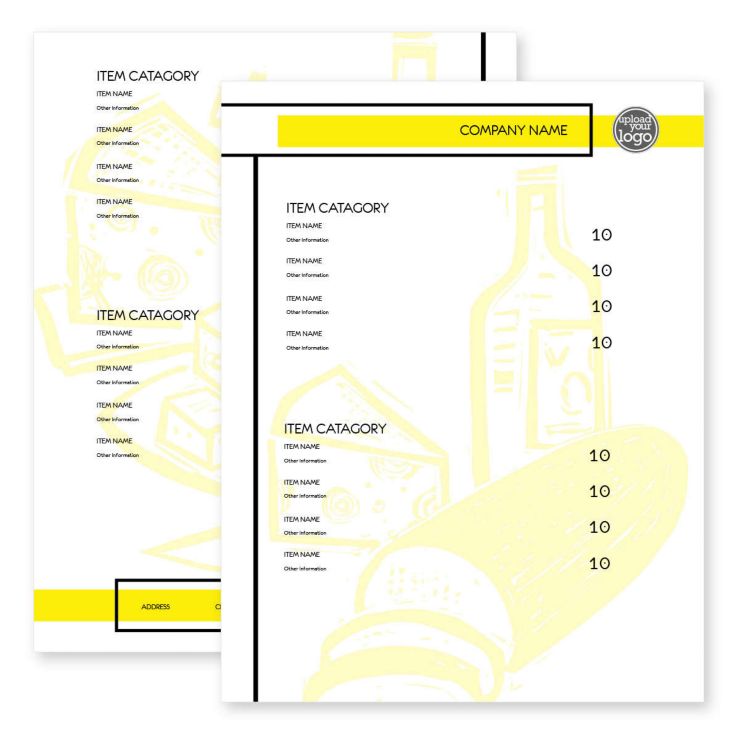 Cut The Cheese Menu 8-1/2"x11" Rectangle Vertical - Yellow (PMS-Yellow C)