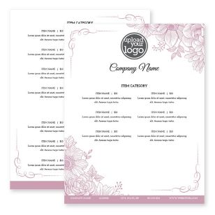 Garden Cafe Menu 8-1/2"x11" Rectangle Vertical - Apricot