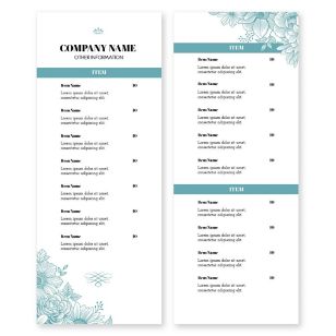 Garden Cafe Menu 4-1/4"x11" Rectangle Vertical - De York Green