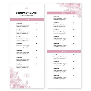 Garden Cafe Menu 4-1/4"x11" Rectangle Vertical - Apricot