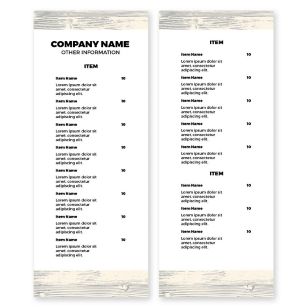 Rustic Pane Menu 4-1/4"x11" Rectangle Vertical - Wheat