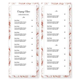 Elegant Endive Menu 4-1/4"x11" Rectangle Vertical - Merlot Red