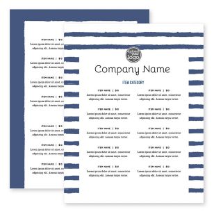 Summer Stripes Menu 8-1/2"x11" Rectangle Vertical - Blue Stratos