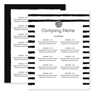 Summer Stripes Menu 8-1/2"x11" Rectangle Vertical - Black