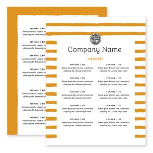 Summer Stripes Menu 8-1/2"x11" Rectangle Vertical - Orange Peel