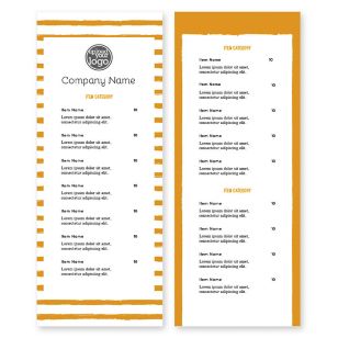 Summer Stripes Menu 4-1/4"x11" Rectangle Vertical - Orange Peel