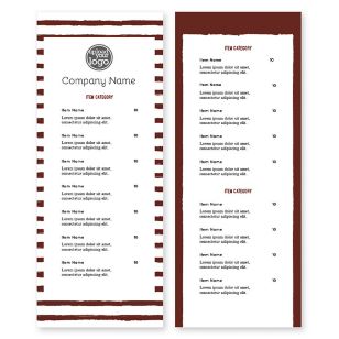 Summer Stripes Menu 4-1/4"x11" Rectangle Vertical - Merlot Red