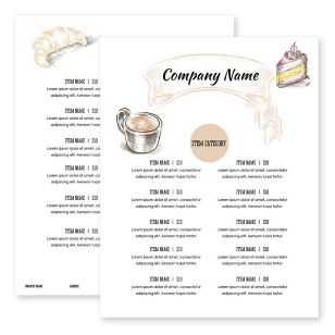 Jumping Java Menu 8-1/2"x11" Rectangle Vertical - Apricot