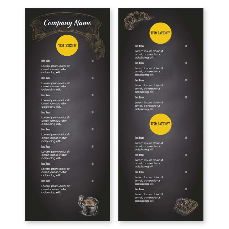 Jumping Java Menu 4-1/4"x11" Rectangle Vertical - School Bus Yellow