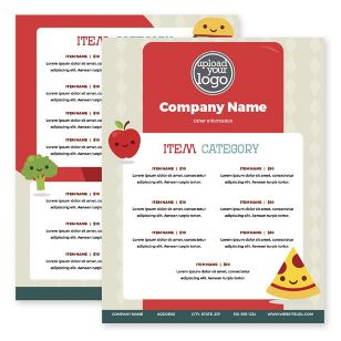 Fun Eats Menu 8-1/2"x11" Rectangle Vertical - Red