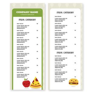 Fun Eats Menu 4-1/4"x11" Rectangle Vertical - Moss Green