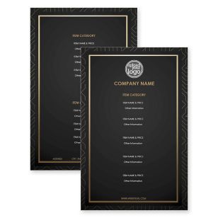 Uptown Liege Menu 5-1/2"x8-1/2" Rectangle Vertical - Black