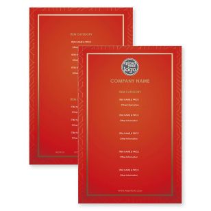 Uptown Liege Menu 5-1/2"x8-1/2" Rectangle Vertical - Red