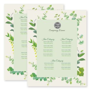 Botanical Life Menu 8-1/2"x11" Rectangle Vertical - De York Green