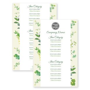 Botanical Life Menu 5-1/2"x8-1/2" Rectangle Vertical - White