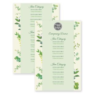 Botanical Life Menu 5-1/2"x8-1/2" Rectangle Vertical - De York Green