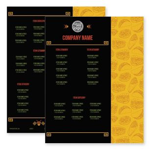 Mexicali Menu 8-1/2"x11" Rectangle Vertical - Black