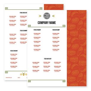 Mexicali Menu 8-1/2"x11" Rectangle Vertical - Desert Orange Red