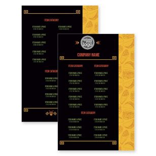 Mexicali Menu 5-1/2"x8-1/2" Rectangle Vertical - Black