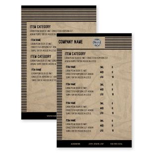 Park and Dine Menu 5-1/2"x8-1/2" Rectangle Vertical - Black