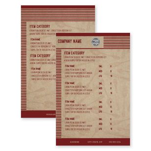 Park and Dine Menu 5-1/2"x8-1/2" Rectangle Vertical - Wine