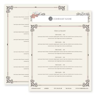 Five Petals Menu 8-1/2"x11" Rectangle Vertical - Apricot