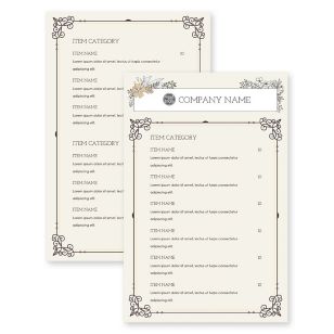 Five Petals Menu 5-1/2"x8-1/2" Rectangle Vertical - Grandis Orange