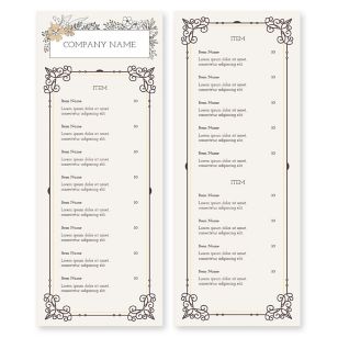 Five Petals Menu 4-1/4"x11" Rectangle Vertical - Grandis Orange