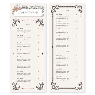 Five Petals Menu 4-1/4"x11" Rectangle Vertical - Apricot