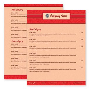 Diner Dance Menu 8-1/2"x11" Rectangle Vertical - Pomegranate Red