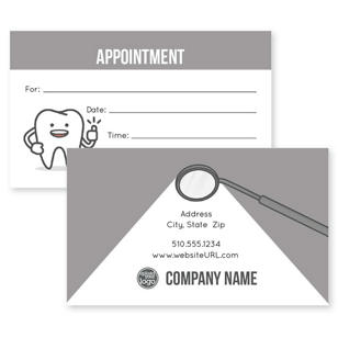 Cheery Dentist Business Card 2x3-1/2 Rectangle Horizontal - Battleship Gray