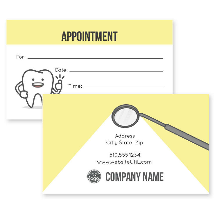 Cheery Dentist Business Card 2x3-1/2 Rectangle Horizontal