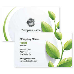 Leaf Spring Business Card 2x3-1/2 Rectangle Horizontal - Kiwi Green