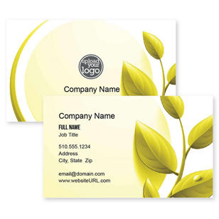 Leaf Spring Business Card 2x3-1/2 Rectangle Horizontal - Turbo Yellow