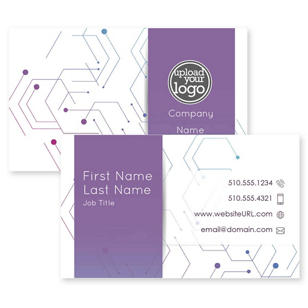 Geo Hex Business Card 2x3-1/2 Rectangle Horizontal - Affair Purple
