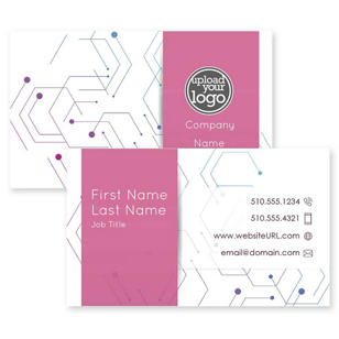 Geo Hex Business Card 2x3-1/2 Rectangle Horizontal - Burnt Sienna