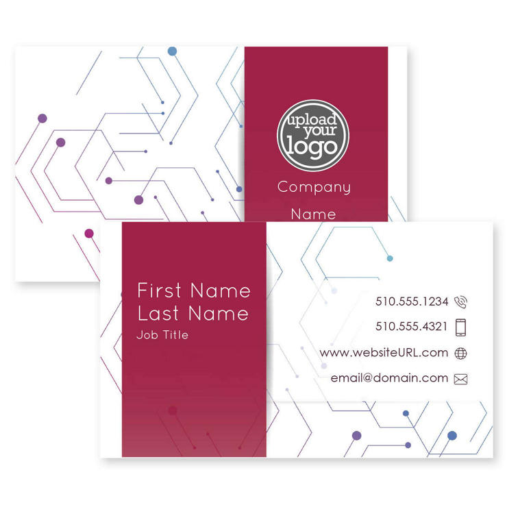Geo Hex Business Card 2x3-1/2 Rectangle Horizontal