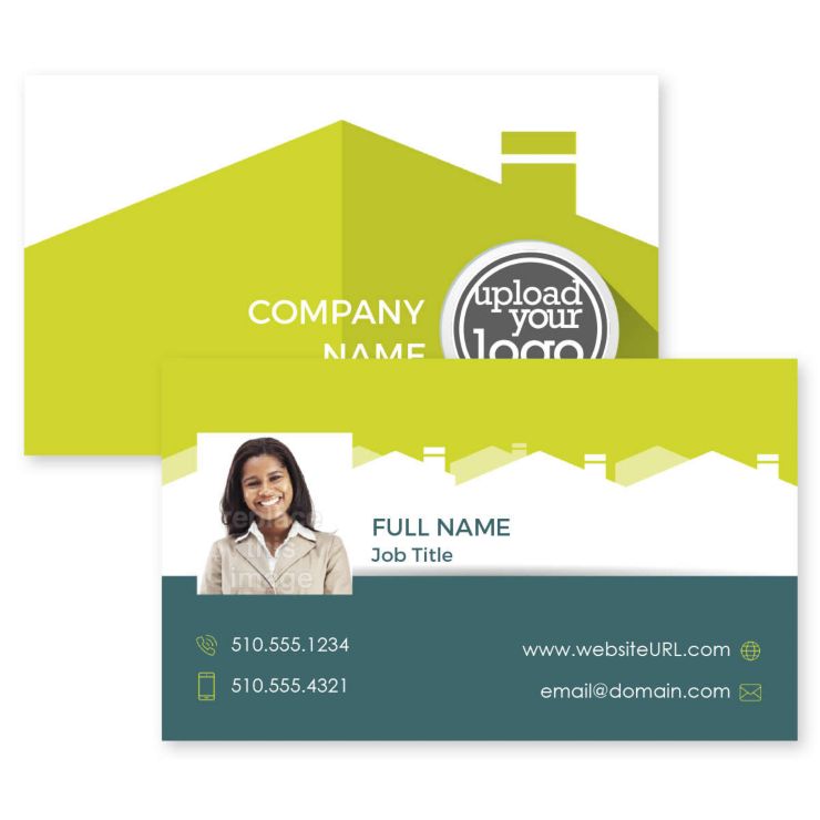 Iconic Homes Business Card 2x3-1/2 Rectangle Horizontal - Kiwi Green