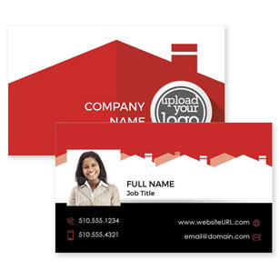 Iconic Homes Business Card 2x3-1/2 Rectangle Horizontal - Red