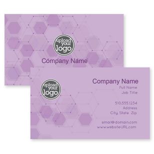 Molecular Form Business Card 2x3-1/2 Rectangle Horizontal - Smoke Purple