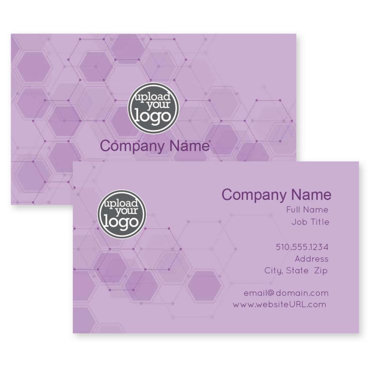 Molecular Form Business Card 2x3-1/2 Rectangle Horizontal - Smoke Purple