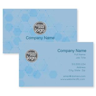 Molecular Form Business Card 2x3-1/2 Rectangle Horizontal - Blue, Sky