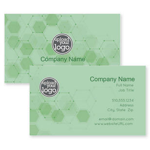 Molecular Form Business Card 2x3-1/2 Rectangle Horizontal - De York Green