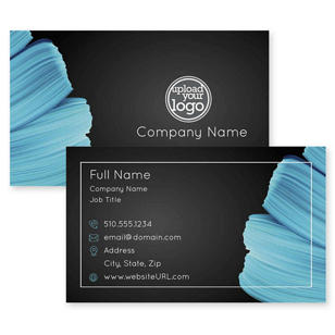 Paint Brush Business Card 2x3-1/2 Rectangle Horizontal - Black