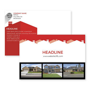 Iconic Homes Postcard 4x6 Rectangle Horizontal - Red