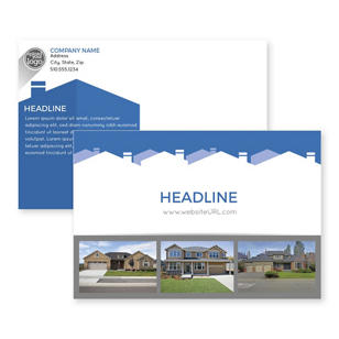 Iconic Homes Postcard 4x6 Rectangle Horizontal - Blue