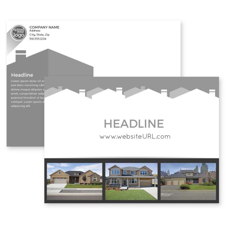 Iconic Homes Postcard 5x7 Rectangle Horizontal - Dusty Gray