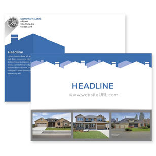 Iconic Homes Postcard 5x7 Rectangle Horizontal - Blue